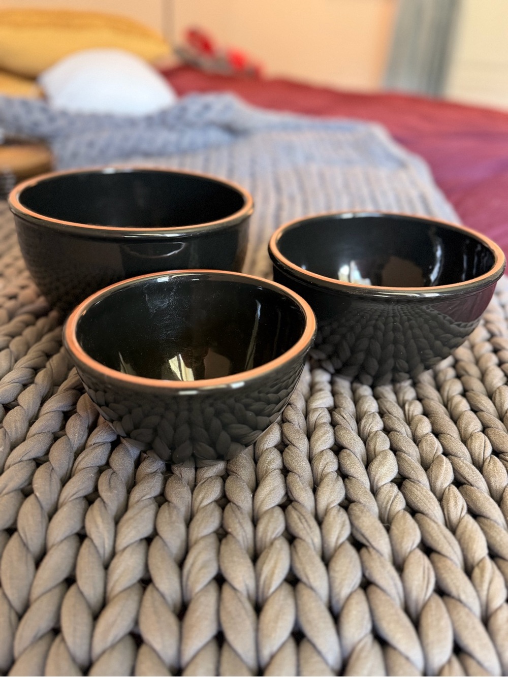 Black Ceramic Mixing Bowls (Set of 3)